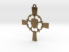 Luther Rose Cross Pendant in Natural Bronze