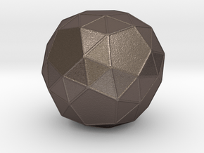 Snub Dodecahedron in Polished Bronzed Silver Steel