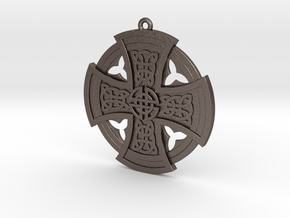 Celtic Cross in Polished Bronzed Silver Steel