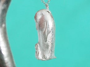 Small Penguin Pendant w/ Hidden Compartment in Natural Silver