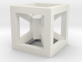 Cube charm in White Natural Versatile Plastic