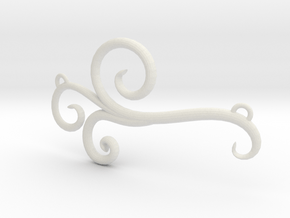 Wind Curls Pendant in White Natural Versatile Plastic