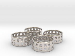 Double Bubble Napkin Rings (4) in Platinum