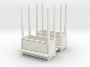 2 Carnival benches (planter) - 1:87 (H0 scale) in White Natural Versatile Plastic