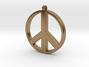 Peace Pendant in Natural Brass