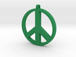 Peace Pendant in Green Processed Versatile Plastic