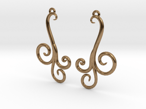 Wind Curls Earrings in Natural Brass