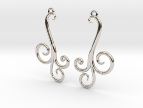 Wind Curls Earrings in Platinum