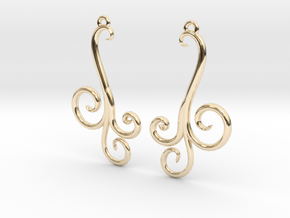 Wind Curls Earrings in 14K Yellow Gold