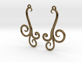 Wind Curls Earrings in Natural Bronze