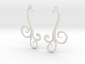 Wind Curls Earrings in White Natural Versatile Plastic