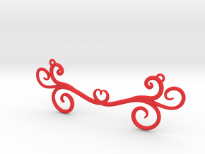 Wind Curls Heart Pendant in Red Processed Versatile Plastic