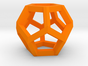 Dodecahedron charm Large in Orange Processed Versatile Plastic