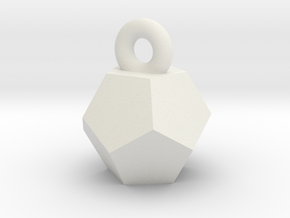 Solid Dodecahedron charm in White Natural Versatile Plastic