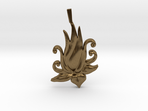 Lotus Bloom Charm in Natural Bronze