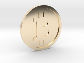 Coin Size bitcoin in 14K Yellow Gold