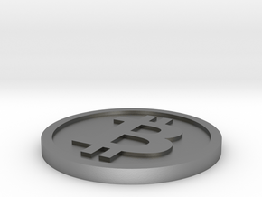 Bigger Size bitcoin (w/loop) in Natural Silver