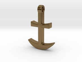 Anchor Pendant in Natural Bronze