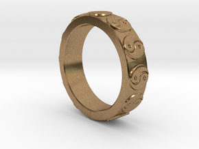 Yin Yang Ring - EU Size 62 in Natural Brass