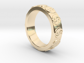 Yin Yang Ring - EU Size 62 in 14K Yellow Gold