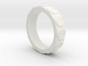 Yin Yang Ring - EU Size 62 in White Natural Versatile Plastic