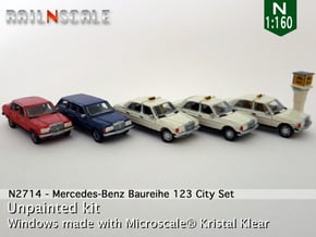 SET 5x Mercedes-Benz W123 - City set (N 1:160) in Smooth Fine Detail Plastic