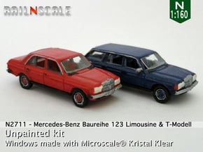 SET 2x Mercedes-Benz W123 (N 1:160) in Smooth Fine Detail Plastic