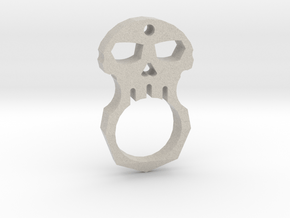 Gasping Skull Pendant, thick, full scale in Natural Sandstone