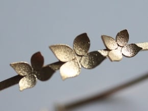 Bracelet - Dogwood Flowers (Size L) in Natural Brass
