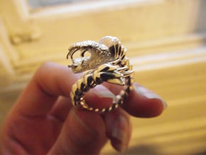 Viper Fish Ring  in Fine Detail Polished Silver
