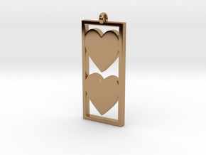 Two Hearts in Polished Brass
