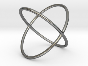 X Ring - Size 11.5 in Fine Detail Polished Silver