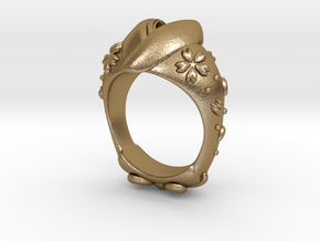 KIMONO RING in Polished Gold Steel