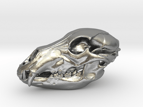 Bear Skull. 5cm in Natural Silver: Large