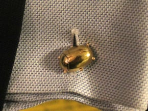 Cufflinks - Beetles with Tiny Feet in Natural Brass