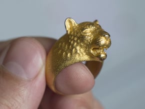 Leoparg Ring in Polished Gold Steel