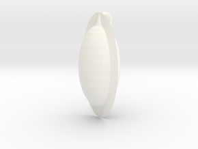 Oval Pendant in White Processed Versatile Plastic