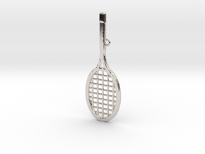 Tennis Racket Pendant in Platinum