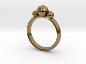 GeoJewel Ring US Size 6 UK Size M in Natural Brass