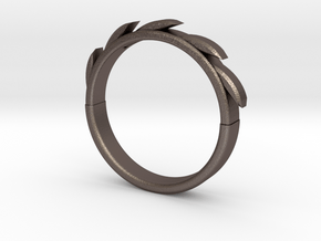 Sun flower Ring in Polished Bronzed Silver Steel