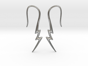 Lightning Bolt Earrings - 16g in Natural Silver