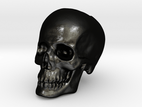Skull Bead in Matte Black Steel