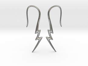 Lightning Bolt Earrings - 14g in Natural Silver