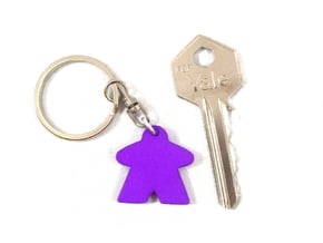 Meeple Keychain in Purple Processed Versatile Plastic