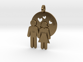 Wedding Present Pendant husband and wife in Natural Bronze