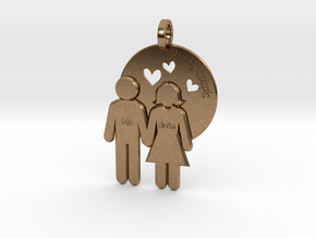 Wedding Present Pendant husband and wife in Natural Brass