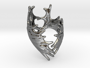 (Size 6) Moose Antler Ring in Fine Detail Polished Silver