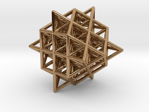 Isometric Vector Matrix - 64 Tetrahedron Grid  in Polished Brass