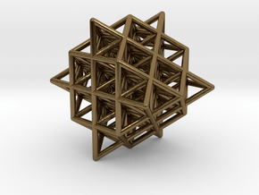 Isometric Vector Matrix - 64 Tetrahedron Grid  in Polished Bronze