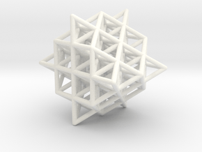 Isometric Vector Matrix - 64 Tetrahedron Grid  in White Processed Versatile Plastic